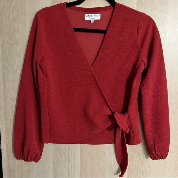 Madewell Texture and Thread Crepe Wrap Top - Picture 2 of 5